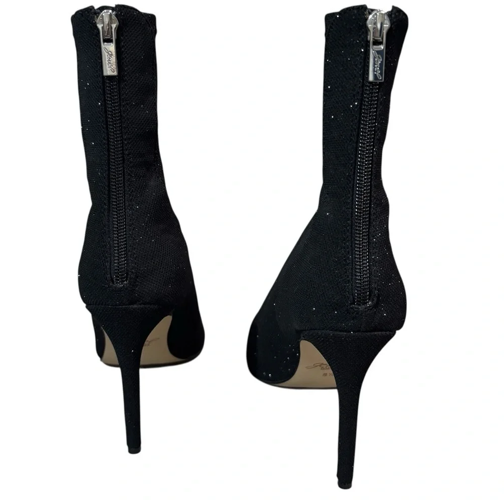 JEWEL BADGLEY MISHKA - BLACK WITH SHIMMER -  SOCK STYLE  BOOTIES - SIZE 8.5 - S2